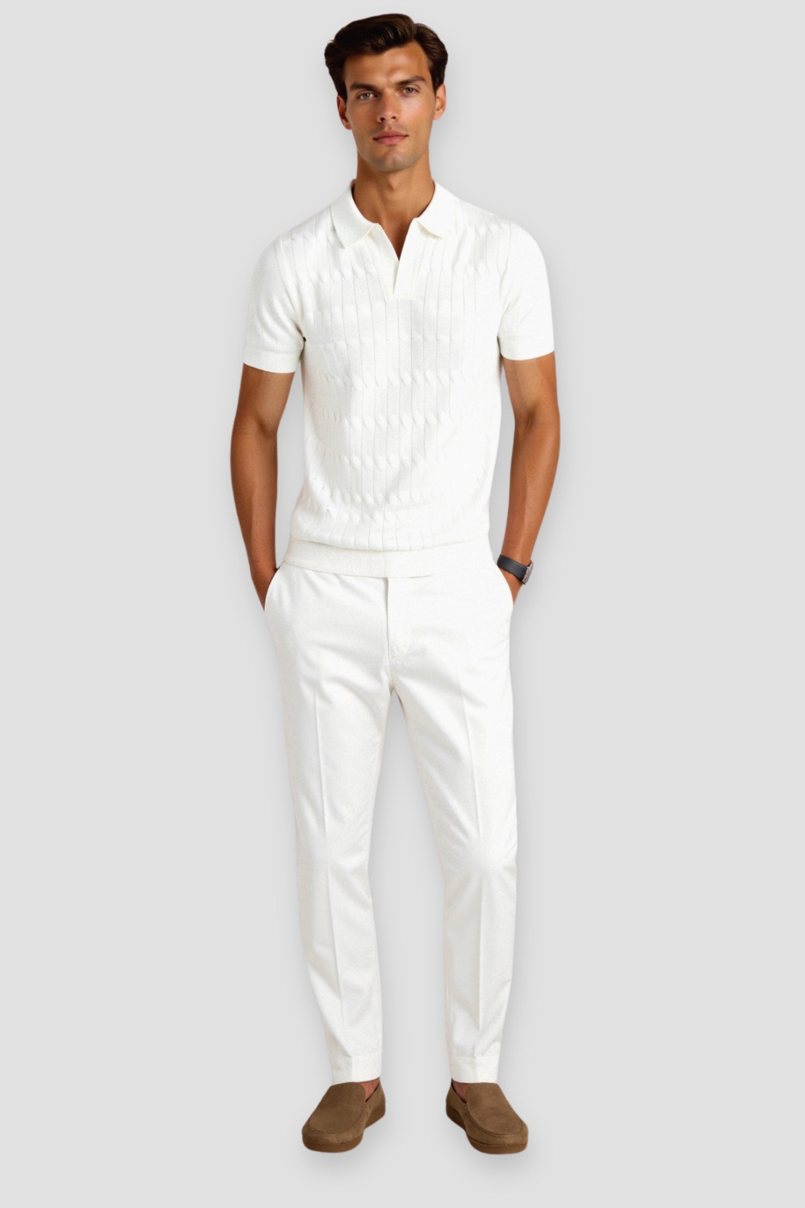 Novaya | Cable Knit Polo