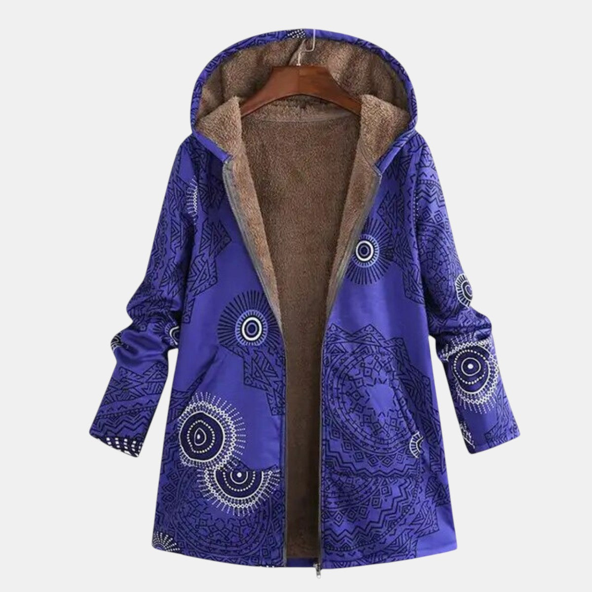 Luna | Midnight Blue Mandala Fleece Jacket