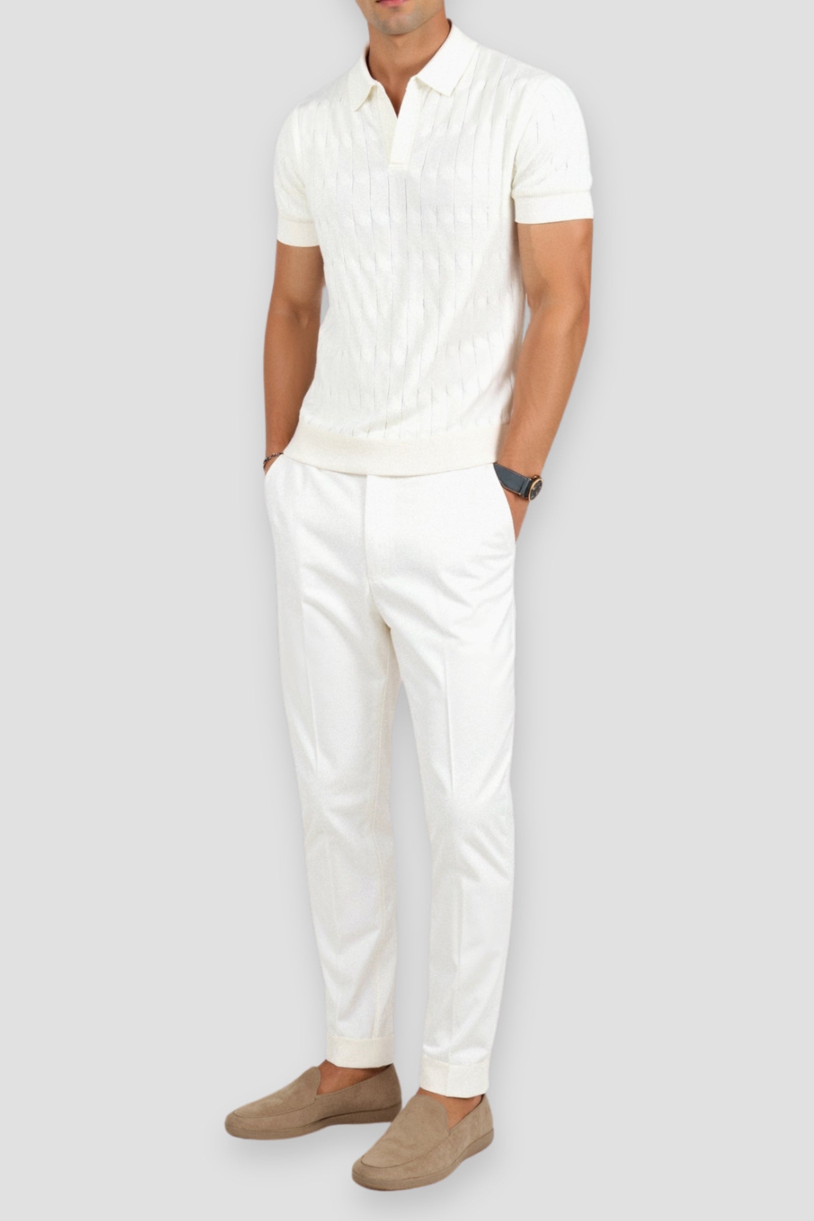 Novaya | Cable Knit Polo