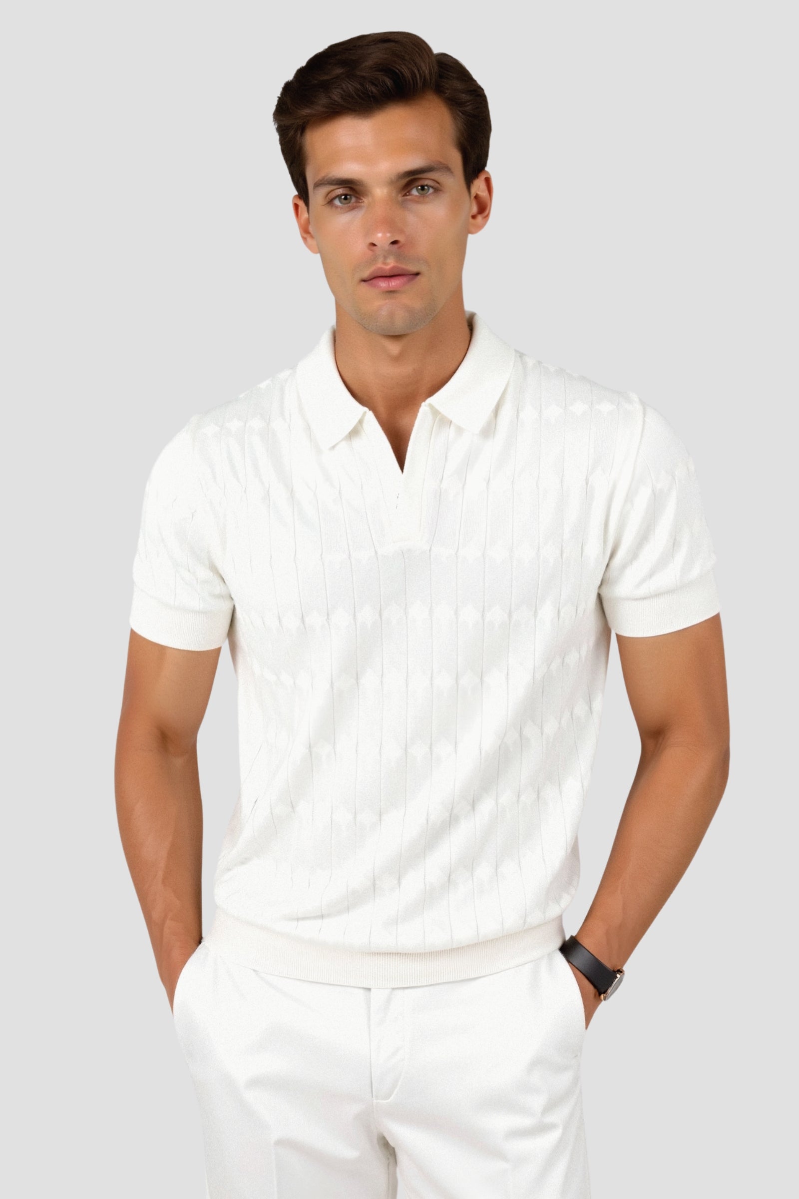 Novaya | Cable Knit Polo