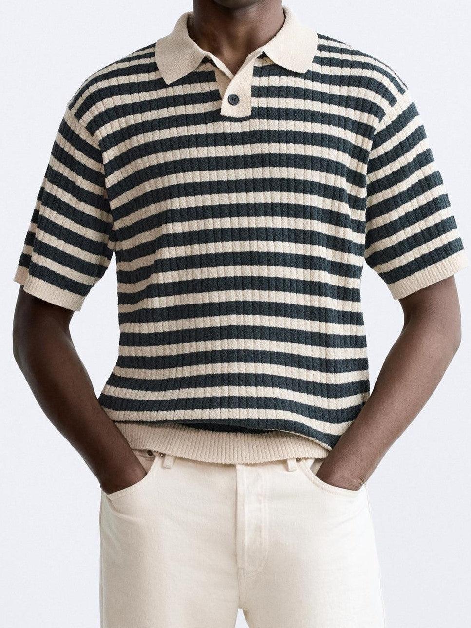 Novaya | Striped Knit Polo