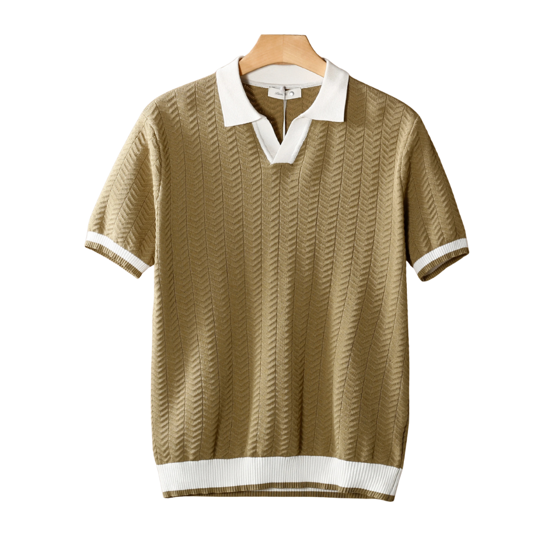 Novaya | Textured Contrast Polo