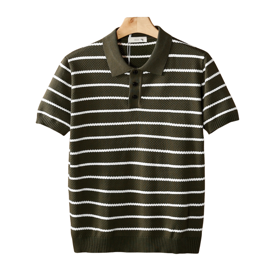 Novaya | Striped Button Polo